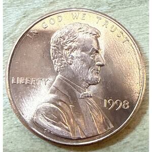 1998 P Lincoln Cent Doubled Ear Doubled Nose Rare! Brilliant Red